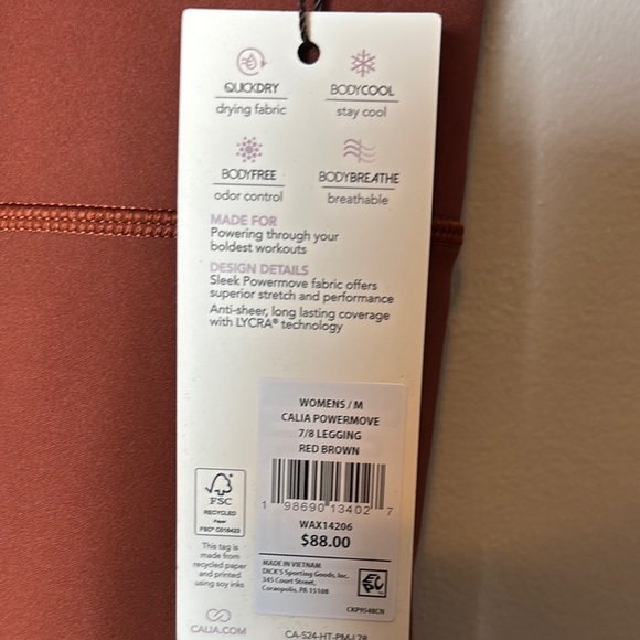 NWT Calia Power Move High-Rise 7/8 Length Leggings - Picture 2 of 4